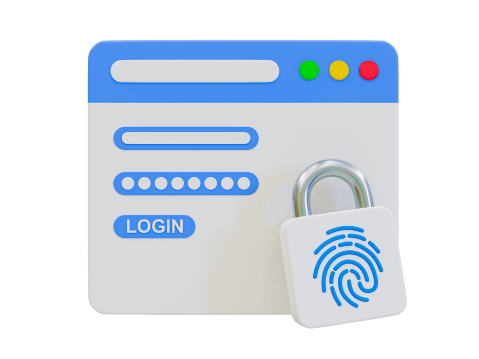 3d-minimal-user-login-page-user-authentication-concept-user-verification-concept-login-page-with-a-fingerprint-padlock-3d-illustration-free-png